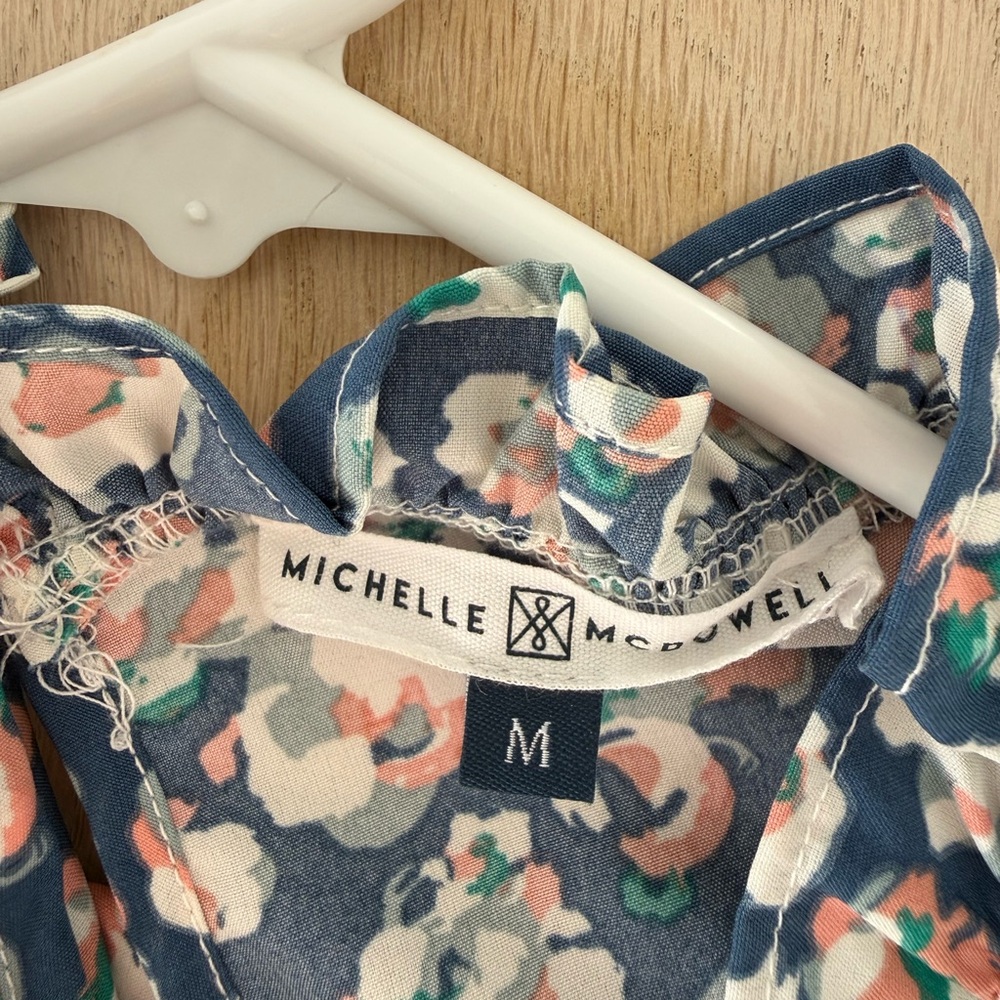 Michele McDowell Navy Floral Blouse - Picture 4 of 9